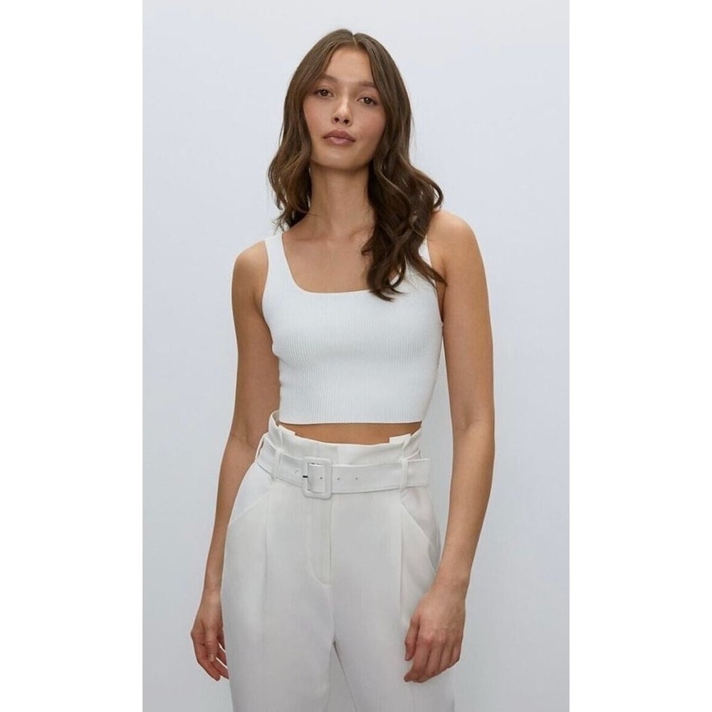 Babaton Aritzia Women's Sculpt Knit Crop Tank Large Ribbed Stretch Top